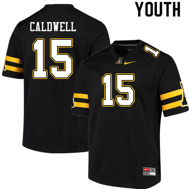 Youth #15 Tre Caldwell Appalachian State Mountaineers College Football Jerseys Sale-Black - Click Image to Close